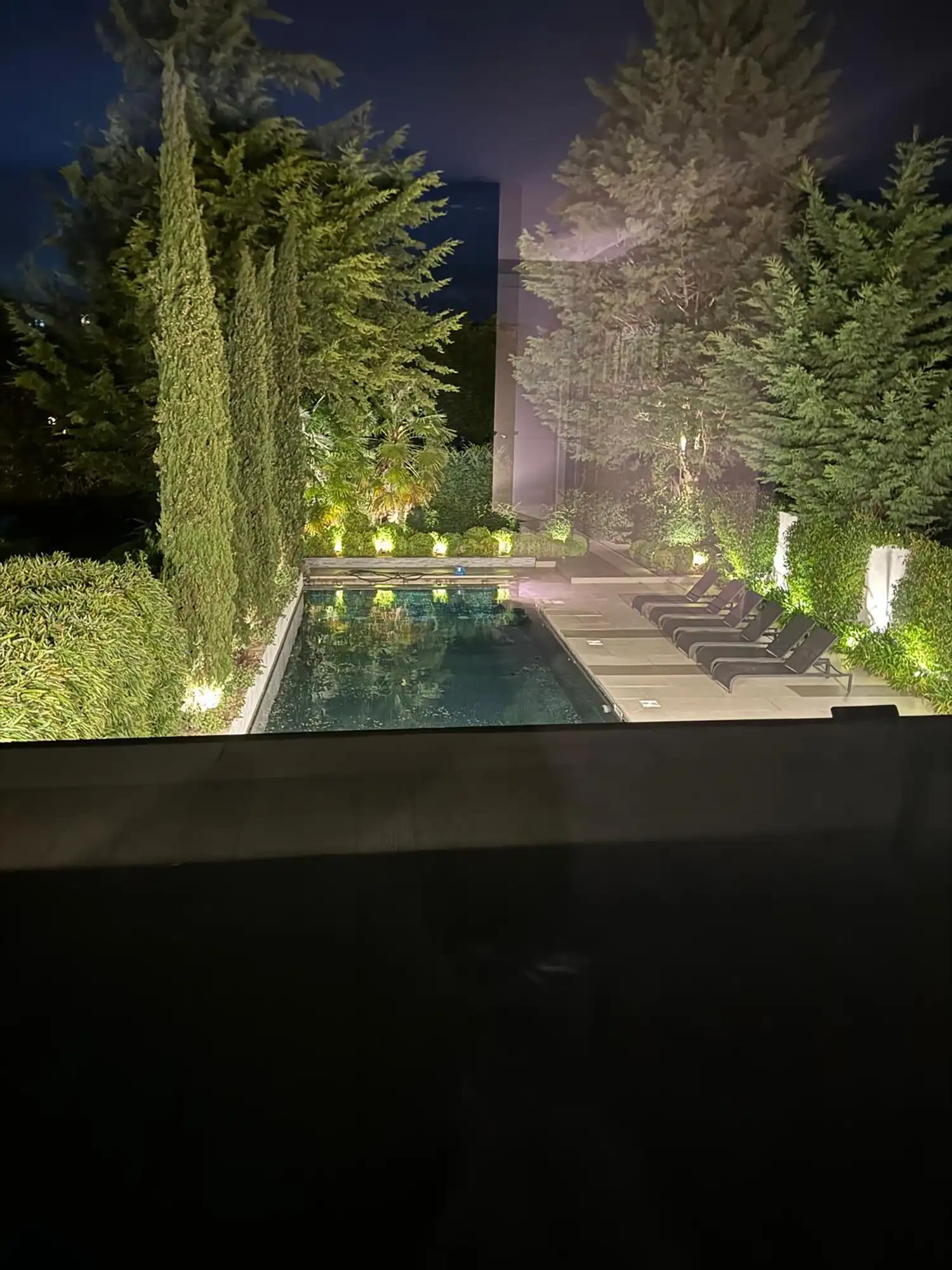 Illuminated garden and swimming pool electrical project